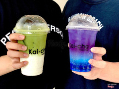 Matcha Latte+ Soda Butterfly