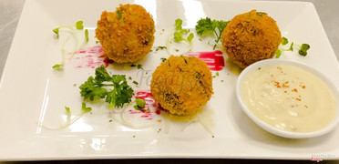 Fried ball with mayonaise