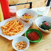 Khoai tây phomai và rau câu các vị