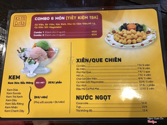 Menu của kem cư xá