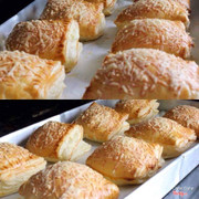Puff pastry ham 
and cheese