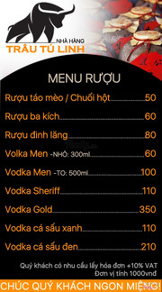 Menu rượu