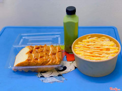 combo bông lan+trà sữa+ bánh mỳ hạt lanh