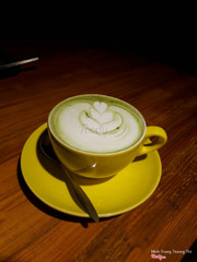 Hot matcha latte