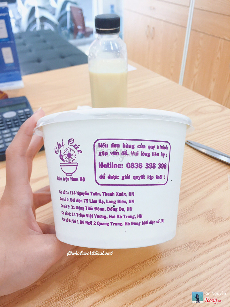 bún trộn thịt bò