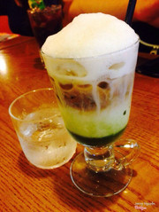 Greentea latte cafe