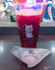 Trà blueberry, mochi việt quất