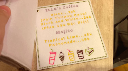 Cafe với thêu công nghệ Nhật Bản Tajima