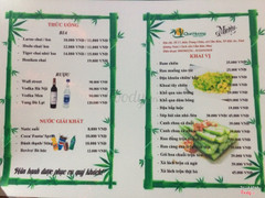 Menu tại quán đây