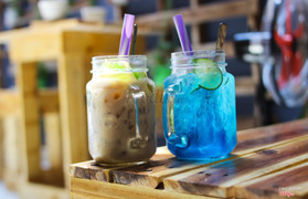 Soda Blue curacao  18k
Trà sữa Flan TRà Xanh 18K