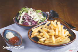French fries and Green mix salad