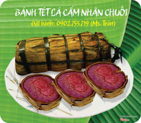 Bánh tét lá cẩm nhân chuối