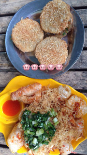 Nếp chiên với da heo 