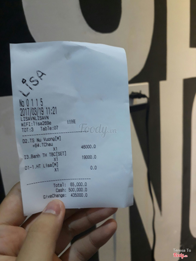 Bill đi lần đầu - Mua 1 tặng 1 nước và discount 50% đồ ăn