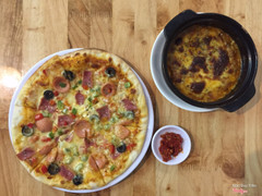 Pizza Thập Cẩm + mì Ý đút lò