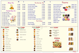 Menu giao hàng tận nơi khu vực thủ đức gần quán.