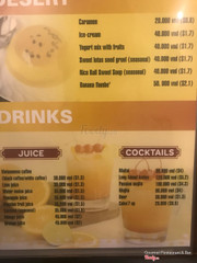 Thực đơn đồ uống nhà hàng