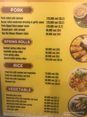 Thực đơn đồ ăn nhà hàng