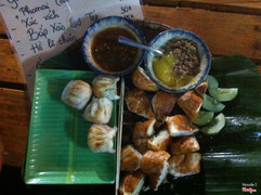 Bánh mì nướng + há cảo chiên