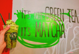 Matcha latte with chocolate & cream 54k/1ly