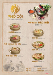Menu nhà hàng Phở Cội