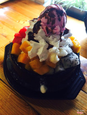 Bingsu trái cây mix bỏ đậu đỏ