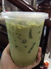 Trà sữa trà xanh + thạch phômai + pudding phômai 30k