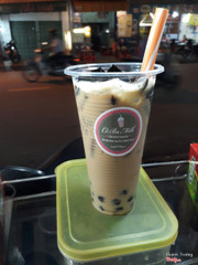 Trà sữa tươi + trân châu + thạch thảo mộc !! Ngonn tuyệt đỉnh ❤ I love Cô Ba Milk