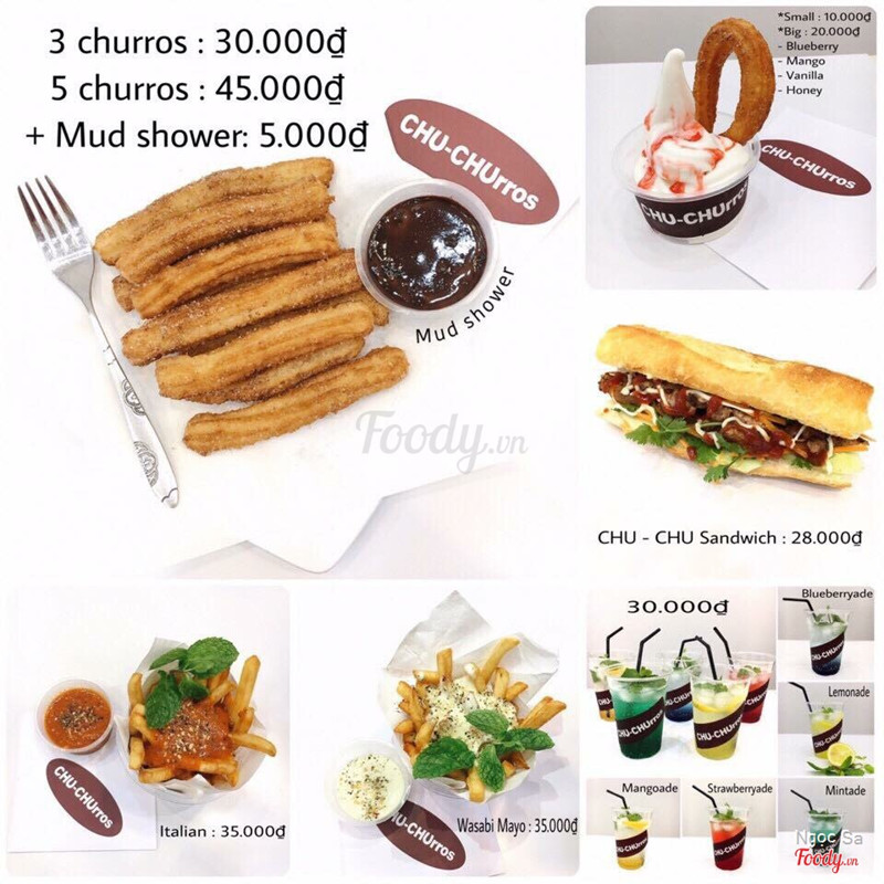 Menu của Chu-Churros