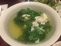 Vegetables soup with shrimp meat