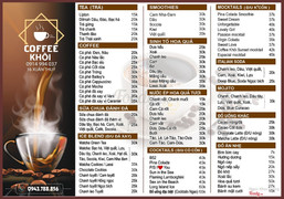 Menu Coffee Khôi