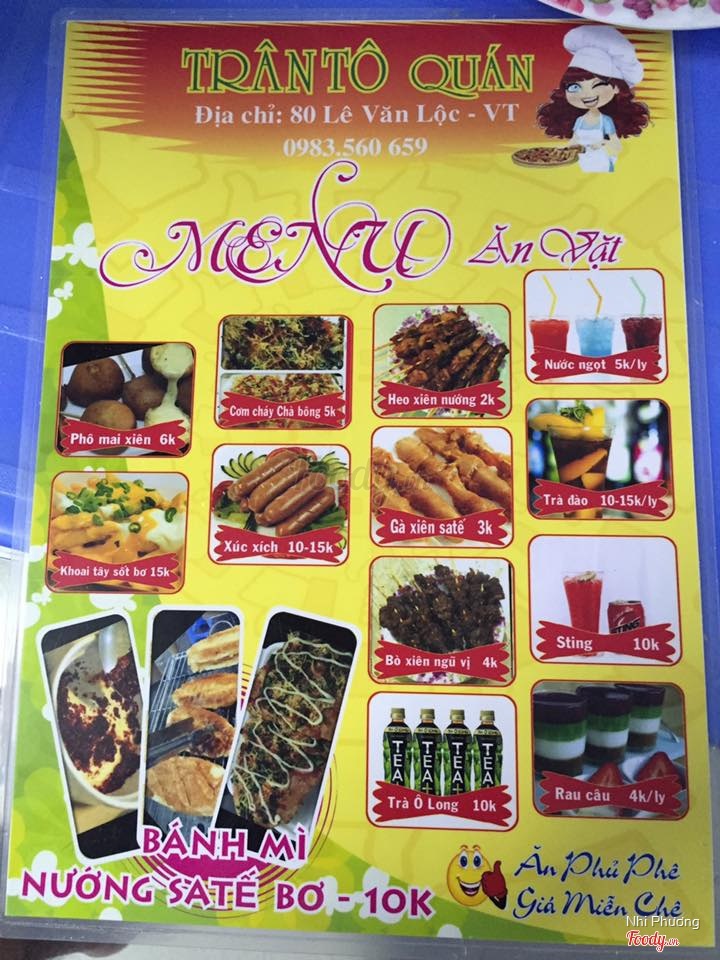 Đây là menu của quán