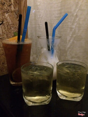 Trà đào và yogurt dằm