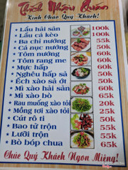 Thực đơn Thích Nhậu Quán