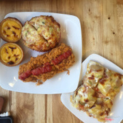Egg tart - Cheese bread - Jambon and Hot dog - ABC Pizza