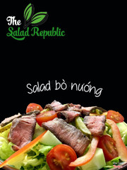 Salad bò nướng ăn kèm sốt kem mù tạt hạt