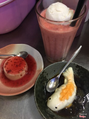 Combo Pudding cá chép - Panna cotta - Kem sinh tố dâu