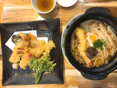 Ebi Tempura and Tempura egg udon