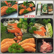 Set sashimi cá hồi + cá trích ép trứng