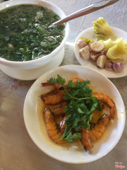 Tôm rim , Canh bó xôi