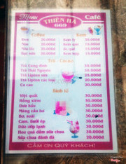 Menu cafe
