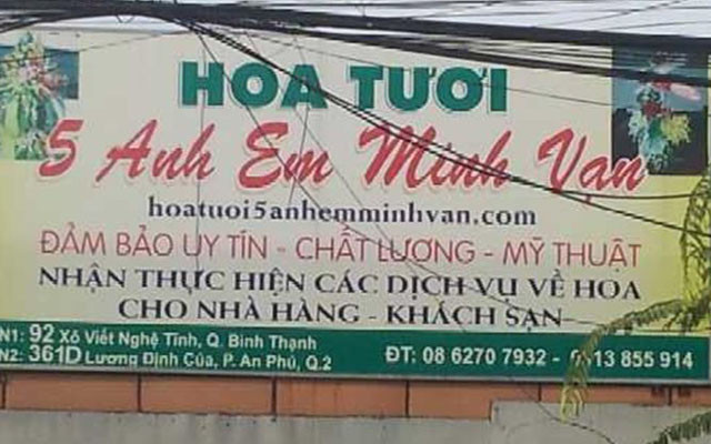 Hoa Tươi 5 Anh Em Minh Vạn - Lương Định Của