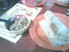 bò bía + vịt lộn xào me