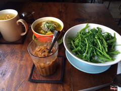 Bún cá+cafe sua