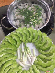 Lẩu chả cá khổ qua