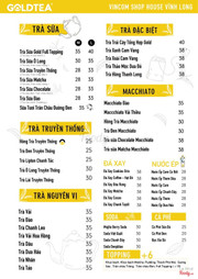Menu GOLDTEA VINCOM VĨNH LONG