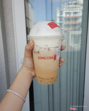 Earl grey Gongcha + trchâu trắng