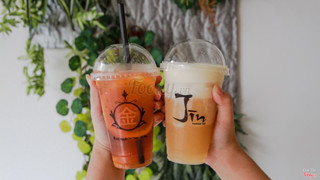 Trà đào cam sả + Trà red fruit kem phô mai