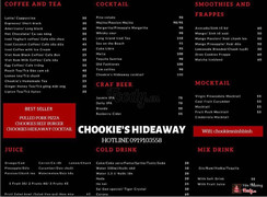 Menu đồ uống của Chookie's Hideaway