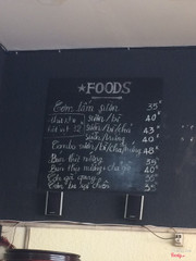 Menu của quán